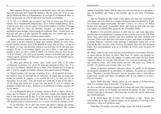 6
Pero mientras El haga lo que El ha prometido hacer, eso será suficiente
para mí; sólo–sólo que cumpla Su promesa. Me–me gusta eso. Y yo sí creo
que la Palabra de Dios es el Fundamento; yo creo que es la Palabra de Dios. Y
esa es mi posición, mi vida. Y toda mi fe está basada en la Palabra.
13 Y esta es la manera que yo quiero que Uds. la crean: que Dios es–es
infinito; El es omnipresente, omnisciente, y El es el Dios Todopoderoso. “El es
el mismo ayer, hoy, y por los siglos”. El no puede cambiar y ser Dios. Y lo que
Dios hace una vez, hace Su decisión, entonces esa decisión tiene que
permanecer para siempre. Nunca puede ser cambiada. Dios... Si Dios hace una
decisión este año y al año siguiente El cambia eso, eso muestra que no era
Dios. Porque El es infinito y nosotros somos finitos.
Ahora, nosotros podemos hacer una–una decisión... Yo puedo hacer una
esta noche y en diez minutos la tengo que cambiar, porque yo estoy–estoy
errado muchas–muchas veces; Uds. también lo están, pero no Dios. Así que si
El alguna vez hace una decisión, entonces esa tiene que ser Su decisión para
siempre. Es así: si un hombre alguna vez vino a Dios y supo que estaba
perdido y quiso ser salvo, y Dios lo llamó, y lo colocó sobre las bases de que
“si él lo creyera”, y El salvó a ese hombre, entonces el hombre que siga, que
venga y quiera salvación, El tiene que hacer lo mismo con este hombre que lo
que El hizo con el otro.
El tiene que actuar lo mismo aquí, como actuó allá, o El actuó
erradamente la primera vez. ¿Ven? El tiene que permanecer Dios. Su... Y si
esta no es Su Palabra, entonces El no es Dios. ¿Ven? Porque esto es lo que El
dijo, y si El no cumple Su Palabra, entonces El no puede tener Su Palabra....
14 Ningún hombre vale más que su palabra. Si yo... Si mi apretón de mano y
mi promesa para mi hermano no es suficiente, al grado que yo tenga que
firmar un montón de papeles, y un montón de esto y lo otro, eso–eso es
desconfiar. Yo–yo sólo... Uds. me tienen que tomar por lo que yo les digo, y
yo los tengo que tomar por lo que Uds. me dicen. Y si–y si nosotros no
podemos confiar uno al otro... Entonces si mi palabra no es buena, entonces yo
no soy bueno.
Y si la Palabra de Dios no es buena, entonces El no es bueno. El no es
mejor que Su Palabra. Y yo diré esto, que Dios cumple toda Palabra que El
dijo y toda promesa que El dijo. Y si Uds. toman la correcta actitud mental
hacia cualquier promesa Divina que Dios hizo, El la cumplirá. ¡Si Uds. tan
sólo pueden tomar la actitud correcta, y–y la creen con todo su corazón! ¿Ven?
Es el individuo. No es que Uds. tienen que tener a alguien que ponga
manos sobre Uds. con una cierta sensación. ¡Oh, hermanos! Hay tantas
Expectaciones 39
sanada. Concédelo, Señor. Que no haya una sola persona que sea pecadora o
que sea incrédula, que venga a esta reunión, que no sea salva. Concédelo,
Señor.
Que los Angeles de Dios vayan a toda iglesia por toda esta comunidad, a
todo lugar, aun a los bares, y–y traigan convicción sobre los pecadores. Y que
los Cristianos salgan testificando, diciendo: “¡Ven y ve! ¡Ven y ve! Nunca
hemos visto algo igual”. Concédelo, Señor. Que haya un gran rugir por toda
esta región, y recibiendo Dios gloria de ello. Concédelo, Padre.
Bendice a Tus preciosos pastores, te pido otra vez, que están aquí atrás,
parados aquí en la plataforma; a algunos yo nunca los he visto en mi vida. Pero
Señor Dios, ellos están parados aquí para testificar que ellos también son
creyentes. Ellos están aquí para–para poner su parte, para poner su hombro en
la rueda. Nuestros corazones están ardiendo y anhelando, Señor, por ver al
Espíritu de Dios moverse entre nosotros. Concédelo. Haz esto por nosotros,
Padre. Nos encomendamos a Ti en el Nombre de Cristo, para Su gloria lo
pedimos.
88 Ahora, todos los que están aquí que estén enfermos y necesitados, levanten
su mano ahorita; levanten su mano. Muy bien. Yo quiero que pongan sus
manos unos sobre los otros; sólo pongan sus manos unos sobre los otros ahora.
Algunos... Miren, no oren por Uds. mismos. Uds. oren por la persona sobre la
que tienen su mano; ellos están orando por Uds. Me gusta eso: “Todo es
posible”. [La pianista está tocando: Sólo creer–Ed.].
Miren, en nuestros corazones, pensemos ahora. Yo puedo ver un montón
de discípulos alrededor de un muchacho con epilepsia. Yo puedo oír a Andrés
decir: “Háganse a un lado, hermanos. Les–les mostraré cómo lo hice allá en
Capernaum, cuando eché fuera a la epilepsia allá; de esta manera yo lo hice”.
Pero no funcionó.
Simón Pedro dijo–dijo: “Bueno, miren, de esta manera yo lo hice allá en
Jope. Les mostraré cómo lo hice allá”. Y no funcionó.
89 Pero sucedió que miraron bajando de la colina; allí venía Uno caminando,
quietamente, quizás no un hombre que parecía un gigante. El dijo: “No hay
atractivo para que le deseemos”. Pero hay algo tocante a El, que El sabía de lo
que estaba hablando.
Y él corrió hacia El, el padre del muchacho, y dijo: “Señor, ten
misericordia de mi hijo. El padece mucho con un demonio. Yo lo traje a Tus
discípulos y ellos no lo pudieron sanar”.
Jesús dijo: “Yo puedo, si tú crees, porque al que cree todo le es posible”.
 