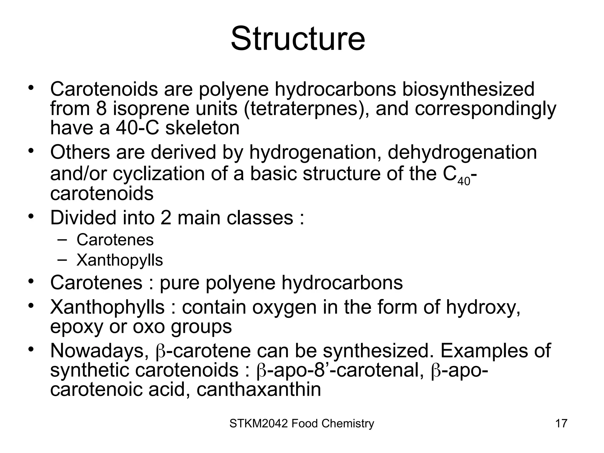 Food Chemistry, Color Properties and stuff | PPT