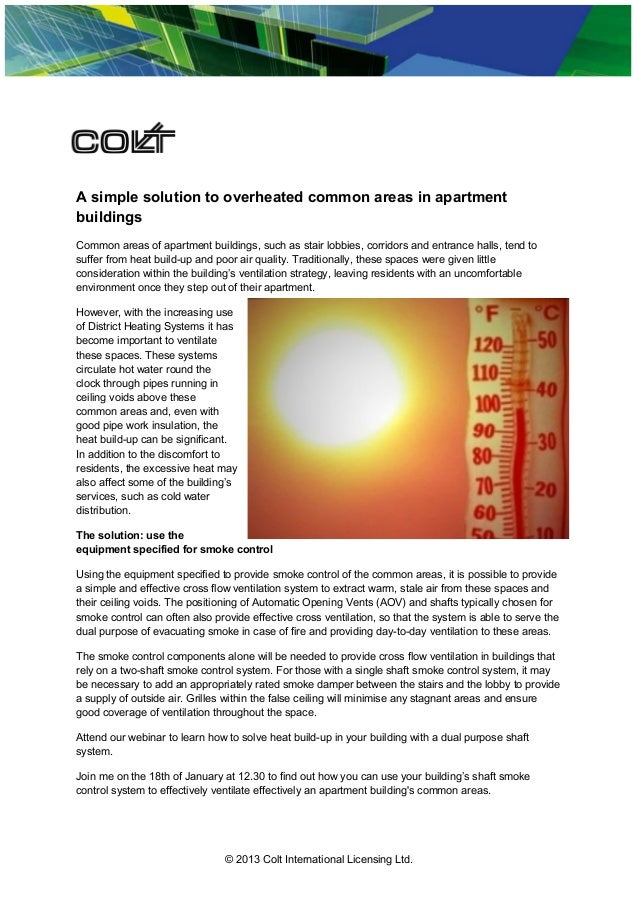 A simple solution to overheated common areas in apartment buildings