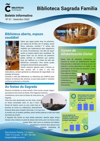 Boletín Informativo de setembro 2020 da Biblioteca Sagrada Familia da Coruña