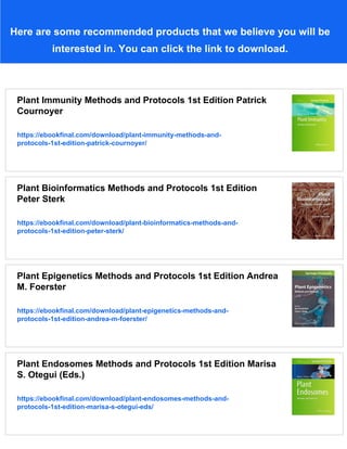 Plant MicroRNAs Methods and Protocols 1st Edition Zhixin Xie (Auth.) | PDF