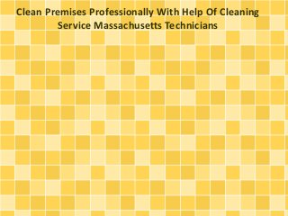 Clean Premises Professionally With Help Of Cleaning 
Service Massachusetts Technicians 
 