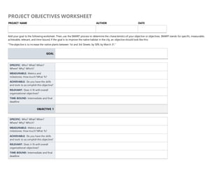 aim worksheet blank template