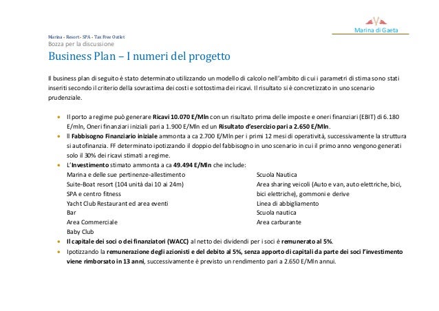 Esempio di business plan turistico