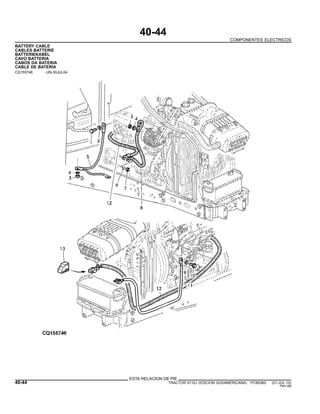 40-44
COMPONENTES ELECTRICOS
BATTERY CABLE
CABLES BATTERIE
BATTERIEKABEL
CAVO BATTERIA
CABOS DA BATERIA
CABLE DE BATERIA
CQ155746 -UN-30JUL04
ESTA RELACION DE PIE
40-44 TRACTOR 6110J (EDICION SUDAMERICANA) PC8538S (01-JUL-10)
PN=188
 