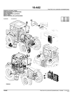 10-A02
TRACTOR 6110J (EDICION SUDAMERICANA)
PRIMARY PICTORIAL INDEX
INDEX PRINCIPAL D’ILLUSTRATIONS
HAUPT-BILDINDEX
INDICE PRINCIPALE ILLUSTRATO
INDICE GERAL
INDICE PRINCIPAL DE ILUSTRACIONES
PUBM0885 -UN-22MAY09
040- A01
040- A02
040- A03
040- A04
10-A02 TRACTOR 6110J (EDICION SUDAMERICANA) PC8538S (01-JUL-10)
PN=2
 