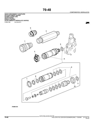 70-48
COMPONENTES HIDRAULICOS
QUICK DISCONNECT COUPLERS
ACCOUPLEMENT RAPIDE
SCHNELLKUPPLUNG
GIUNTI RAPIDI
ENGATE RAPIDO
ACOPLAMIENTO HIDRAULICO RAPIDO
PUBM1388 -UN-28JUN10
ESTA RELACION DE PIE
70-48 TRACTOR 6110J (EDICION SUDAMERICANA) PC8538S (01-JUL-10)
PN=402
 
