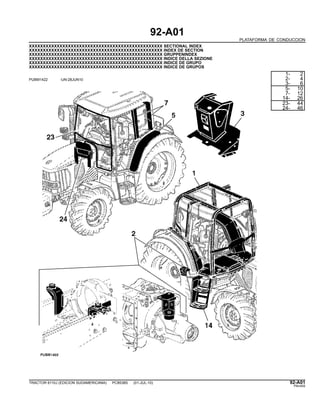 92-A01
PLATAFORMA DE CONDUCCION
XXXXXXXXXXXXXXXXXXXXXXXXXXXXXXXXXXXXXXXXXXXXXXXX SECTIONAL INDEX
XXXXXXXXXXXXXXXXXXXXXXXXXXXXXXXXXXXXXXXXXXXXXXXX INDEX DE SECTION
XXXXXXXXXXXXXXXXXXXXXXXXXXXXXXXXXXXXXXXXXXXXXXXX GRUPPENINDEX
XXXXXXXXXXXXXXXXXXXXXXXXXXXXXXXXXXXXXXXXXXXXXXXX INDICE DELLA SEZIONE
XXXXXXXXXXXXXXXXXXXXXXXXXXXXXXXXXXXXXXXXXXXXXXXX INDICE DE GRUPO
XXXXXXXXXXXXXXXXXXXXXXXXXXXXXXXXXXXXXXXXXXXXXXXX INDICE DE GRUPOS
PUBM1422 -UN-28JUN10
1- 2
2- 4
3- 6
5- 10
7- 12
14- 26
23- 44
24- 46
TRACTOR 6110J (EDICION SUDAMERICANA) PC8538S (01-JUL-10) 92-A01
PN=455
 