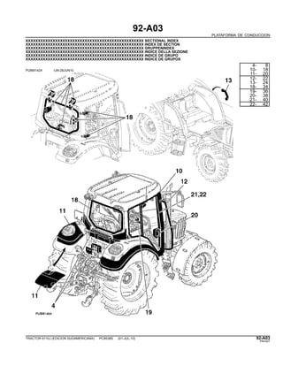 92-A03
PLATAFORMA DE CONDUCCION
XXXXXXXXXXXXXXXXXXXXXXXXXXXXXXXXXXXXXXXXXXXXXXXX SECTIONAL INDEX
XXXXXXXXXXXXXXXXXXXXXXXXXXXXXXXXXXXXXXXXXXXXXXXX INDEX DE SECTION
XXXXXXXXXXXXXXXXXXXXXXXXXXXXXXXXXXXXXXXXXXXXXXXX GRUPPENINDEX
XXXXXXXXXXXXXXXXXXXXXXXXXXXXXXXXXXXXXXXXXXXXXXXX INDICE DELLA SEZIONE
XXXXXXXXXXXXXXXXXXXXXXXXXXXXXXXXXXXXXXXXXXXXXXXX INDICE DE GRUPO
XXXXXXXXXXXXXXXXXXXXXXXXXXXXXXXXXXXXXXXXXXXXXXXX INDICE DE GRUPOS
PUBM1424 -UN-28JUN10
4- 8
10- 18
11- 20
12- 22
13- 24
18- 34
19- 36
20- 38
21- 40
22- 42
TRACTOR 6110J (EDICION SUDAMERICANA) PC8538S (01-JUL-10) 92-A03
PN=457
 