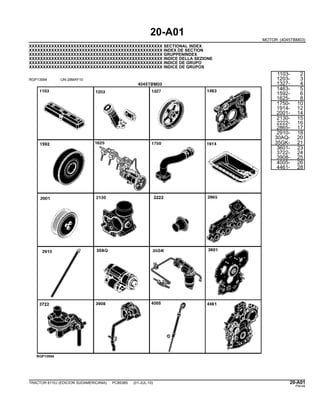 20-A01
MOTOR (4045TBM03)
XXXXXXXXXXXXXXXXXXXXXXXXXXXXXXXXXXXXXXXXXXXXXXXX SECTIONAL INDEX
XXXXXXXXXXXXXXXXXXXXXXXXXXXXXXXXXXXXXXXXXXXXXXXX INDEX DE SECTION
XXXXXXXXXXXXXXXXXXXXXXXXXXXXXXXXXXXXXXXXXXXXXXXX GRUPPENINDEX
XXXXXXXXXXXXXXXXXXXXXXXXXXXXXXXXXXXXXXXXXXXXXXXX INDICE DELLA SEZIONE
XXXXXXXXXXXXXXXXXXXXXXXXXXXXXXXXXXXXXXXXXXXXXXXX INDICE DE GRUPO
XXXXXXXXXXXXXXXXXXXXXXXXXXXXXXXXXXXXXXXXXXXXXXXX INDICE DE GRUPOS
RGP13994 -UN-28MAY10
1103- 2
1203- 3
1327- 4
1463- 5
1592- 6
1625- 8
1750- 10
1914- 12
2001- 14
2130- 15
2222- 16
2865- 17
2910- 18
30AQ- 20
35GK- 21
3601- 23
3722- 24
3908- 25
4005- 26
4461- 28
TRACTOR 6110J (EDICION SUDAMERICANA) PC8538S (01-JUL-10) 20-A01
PN=45
 
