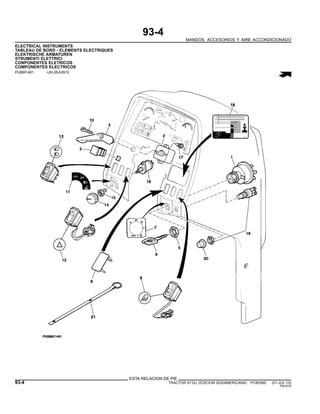 93-4
MANDOS, ACCESORIOS Y AIRE ACCONDICIONADO
ELECTRICAL INSTRUMENTS
TABLEAU DE BORD - ELEMENTS ELECTRIQUES
ELEKTRISCHE ARMATUREN
STRUMENTI ELETTRICI
CONPONENTES ELETRICOS
COMPONENTES ELECTRICOS
PUBM1481 -UN-28JUN10
ESTA RELACION DE PIE
93-4 TRACTOR 6110J (EDICION SUDAMERICANA) PC8538S (01-JUL-10)
PN=510
 