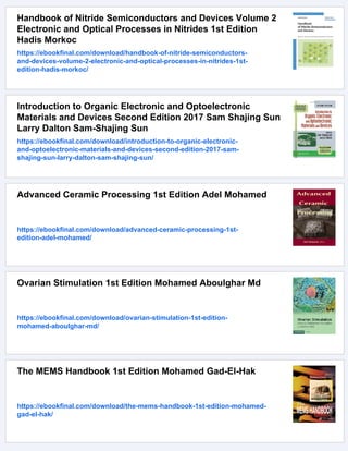 Optoelectronic Devices III Nitrides 1st Edition Mohamed Henini | PDF