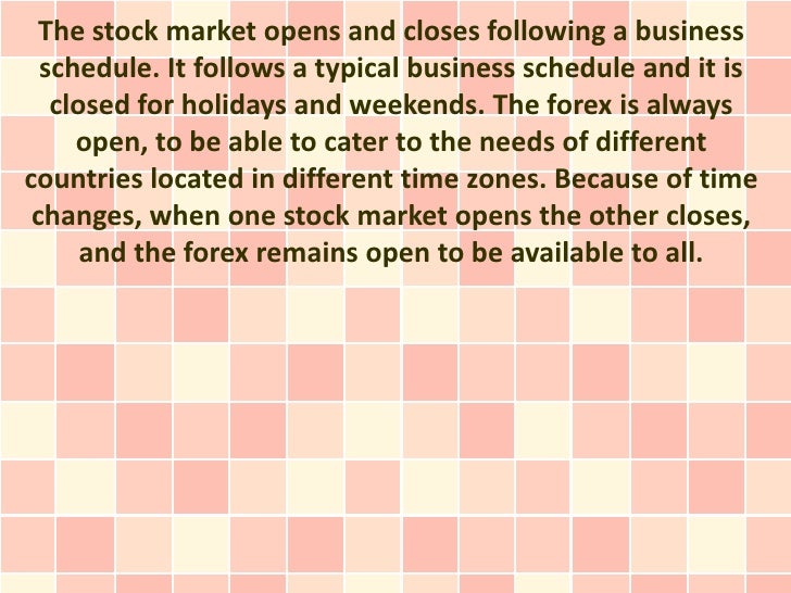 Difference of forex and stock market