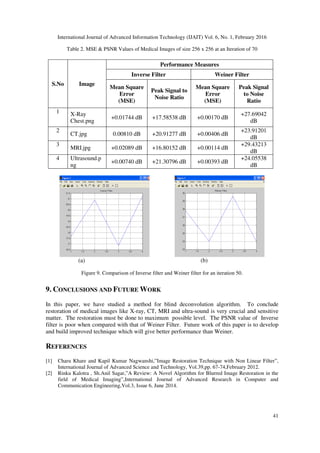A COMPARATIVE STUDY ALGORITHM FOR NOISY IMAGE RESTORATION IN THE FIELD ...