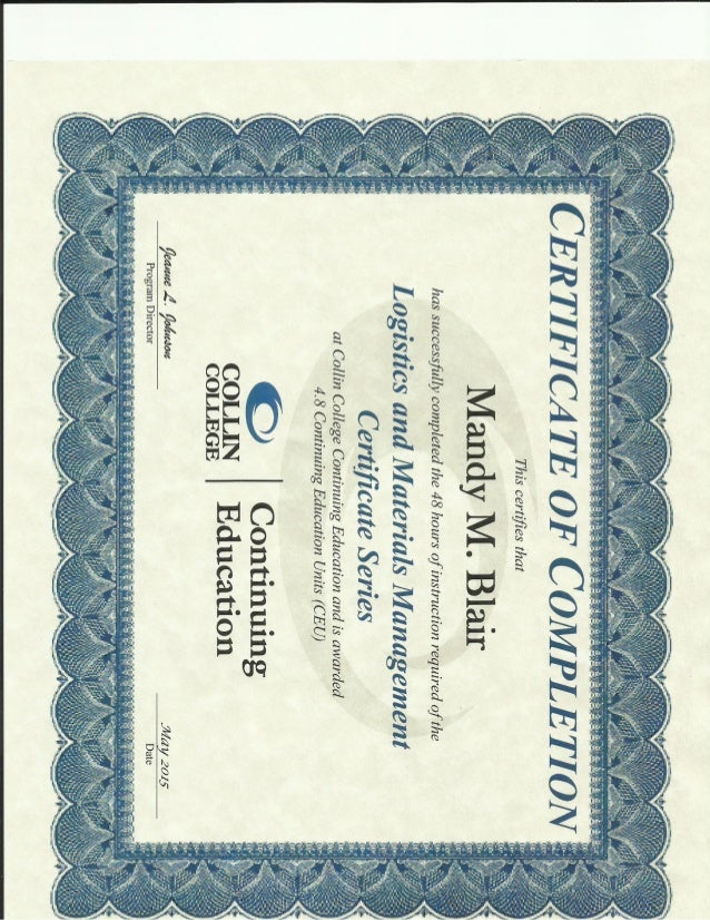Certificate Materials