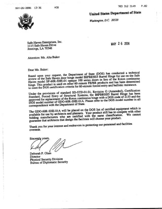 Safe Haven USDOS Certifications