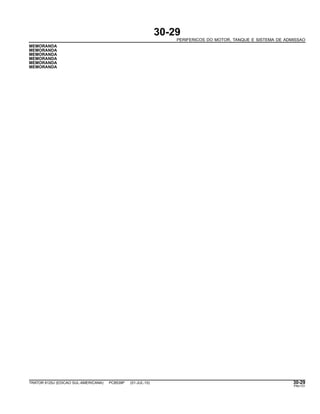 30-29
PERIFERICOS DO MOTOR, TANQUE E SISTEMA DE ADMISSAO
MEMORANDA
MEMORANDA
MEMORANDA
MEMORANDA
MEMORANDA
MEMORANDA
TRATOR 6125J (EDICAO SUL-AMERICANA) PC8539P (01-JUL-10) 30-29
PN=131
 