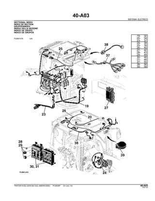 40-A03
SISTEMA ELETRICO
SECTIONAL INDEX
INDEX DE SECTION
GRUPPENINDEX
INDICE DELLA SEZIONE
INDICE DE GRUPO
INDICE DE GRUPOS
PUBM1476 -UN-
19- 32
20- 34
23- 37
24- 38
25- 39
26- 40
27- 42
28- 43
29- 44
30- 46
31- 48
37- 55
38- 56
39- 58
TRATOR 6125J (EDICAO SUL-AMERICANA) PC8539P (01-JUL-10) 40-A03
PN=143
 
