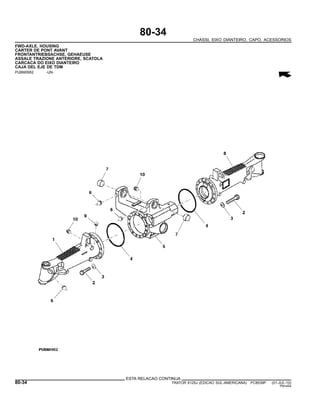 80-34
CHASSI, EIXO DIANTEIRO, CAPO, ACESSORIOS
FWD-AXLE, HOUSING
CARTER DE PONT AVANT
FRONTANTRIEBSACHSE, GEHAEUSE
ASSALE TRAZIONE ANTERIORE, SCATOLA
CARCACA DO EIXO DIANTEIRO
CAJA DEL EJE DE TDM
PUBM0952 -UN-
ESTA RELACAO CONTINUA
80-34 TRATOR 6125J (EDICAO SUL-AMERICANA) PC8539P (01-JUL-10)
PN=454
 