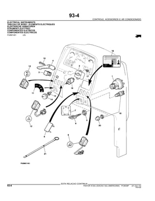 93-4
CONTROLE, ACESSORIOS E AR CONDICIONADO
ELECTRICAL INSTRUMENTS
TABLEAU DE BORD - ELEMENTS ELECTRIQUES
ELEKTRISCHE ARMATUREN
STRUMENTI ELETTRICI
CONPONENTES ELETRICOS
COMPONENTES ELECTRICOS
PUBM1481 -UN-
ESTA RELACAO CONTINUA
93-4 TRATOR 6125J (EDICAO SUL-AMERICANA) PC8539P (01-JUL-10)
PN=526
 