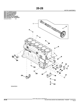 20-28
MOTOR (6068TBM01)
4603 CYLINDER BLOCK
4603 BLOC-CYLINDRES
4603 ZYLINDERBLOCK
4603 MONOBLOCCO
4603 BLOCO DO CILINDRO
4603 BLOQUE DE CILINDROS
RE59344PCDE01 -UN-
ESTA RELACAO CONTINUA
20-28 TRATOR 6125J (EDICAO SUL-AMERICANA) PC8539P (01-JUL-10)
PN=74
 