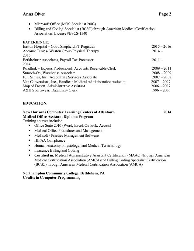 medical office specialist resumes