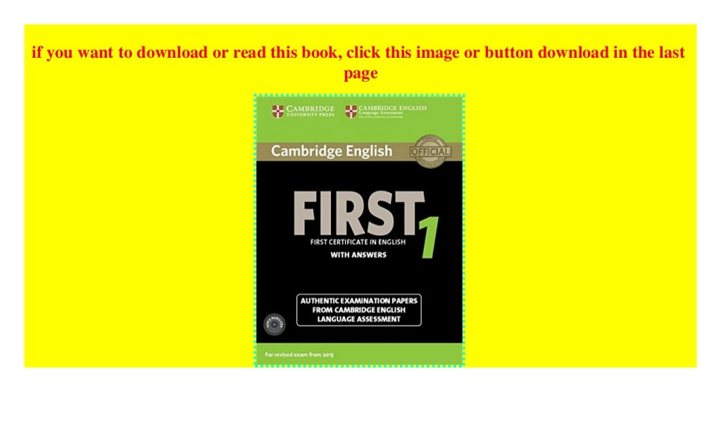 Cambridge English First 1 for Revised Exam from 2015 Student's Book Cambridge English First 1 for Revised Exam from 2015 Student's Book
