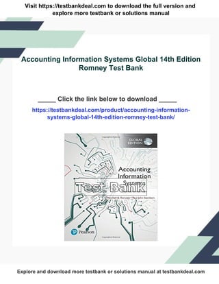 Accounting Information Systems Global 14th Edition Romney Test Bank | PDF