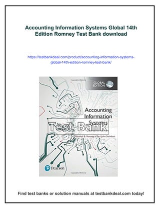 Accounting Information Systems Global 14th Edition Romney Test Bank | PDF