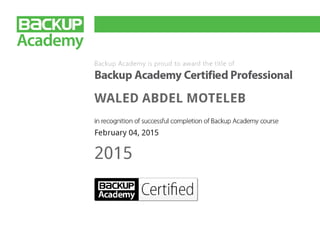 Backup Academy Certified Professional