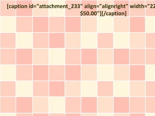 [caption id="attachment_233" align="alignright" width="22
                           $50.00"][/caption]
 