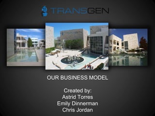 OUR BUSINESS MODEL
Created by:
Astrid Torres
Emily Dinnerman
Chris Jordan
 