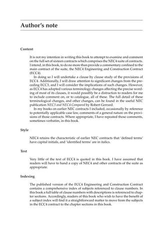The NEC4 engineering and construction contract : a commentary Third ...