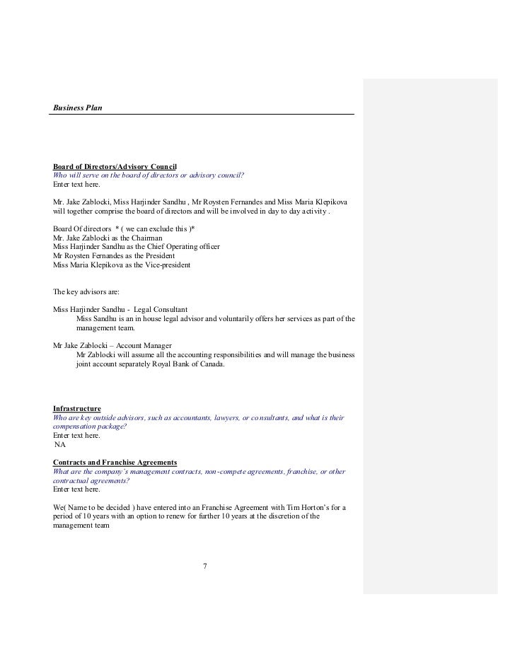 Business plan for tim hortons picture