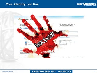 Your identity…on line




VASCO Data Security           11
 