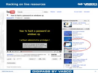 Hacking on line resources




VASCO Data Security               16
 