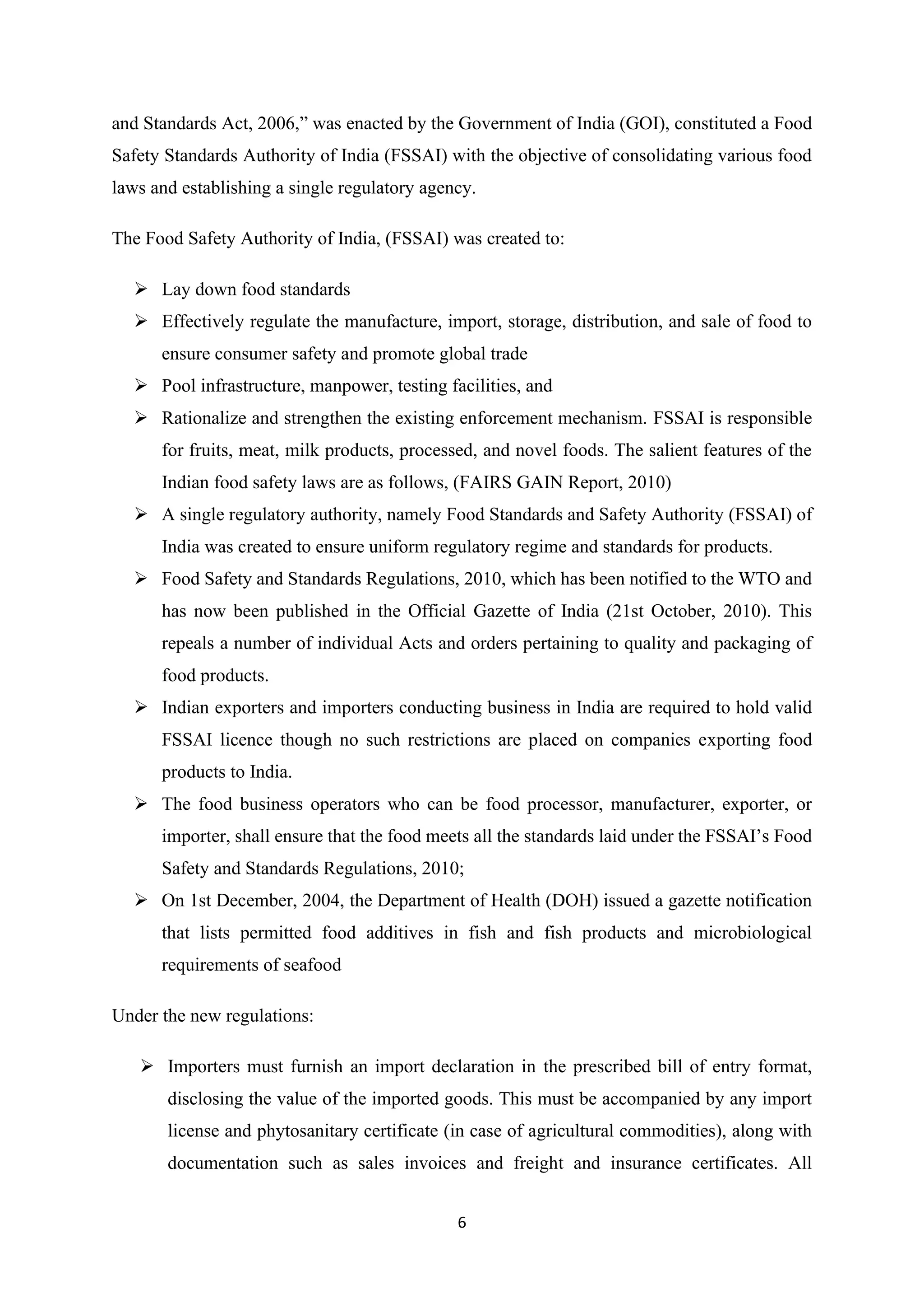 Assessment of food laws in India, UK and Thailand | PDF - Exporting Food Regulations And Guidelines