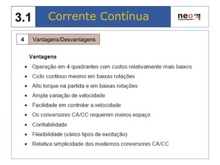Vantagens/Desvantagens4
Corrente Contínua3.1
 