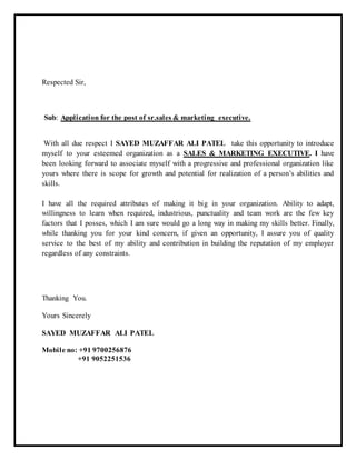 To Rispected Sir Application ALI NEW - Copy | DOCX