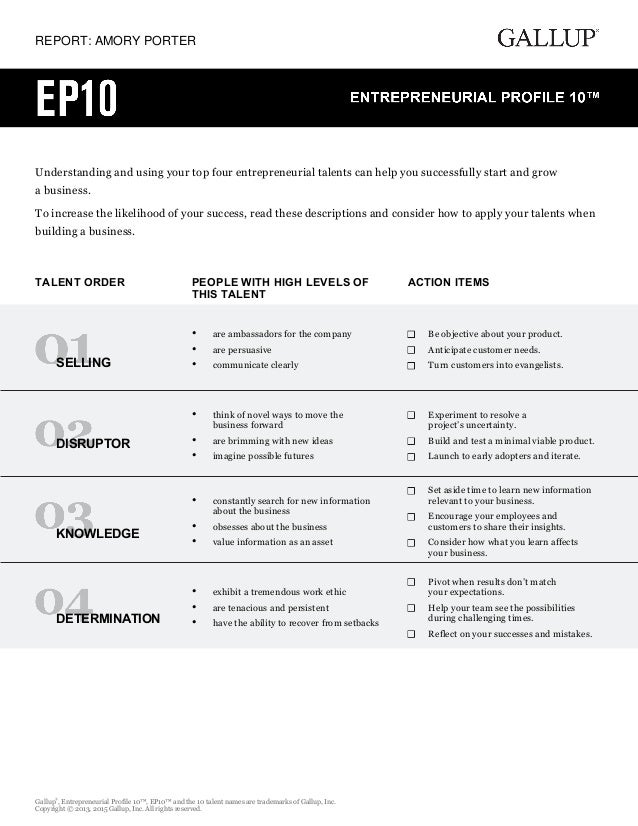 Entrepreneurial Profile 10