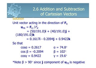 6161103 2.6 addition and subtraction of cartesian vectors | PDF ...