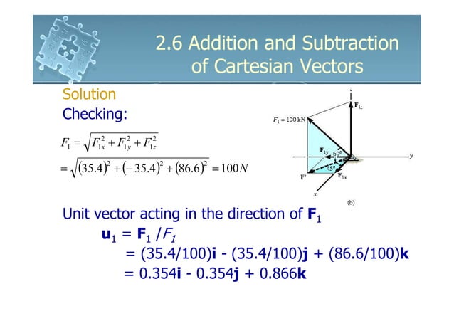 6161103 2.6 addition and subtraction of cartesian vectors | PDF ...