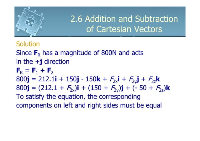 6161103 2.6 addition and subtraction of cartesian vectors | PDF ...