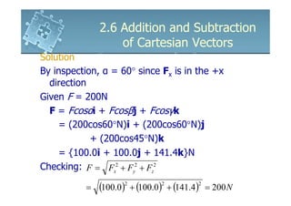 6161103 2.6 addition and subtraction of cartesian vectors | PDF ...