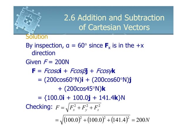 6161103 2.6 addition and subtraction of cartesian vectors | PDF ...