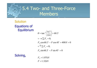 Three Force Member Examples 6161103 5.4 two and three-force members | PDF