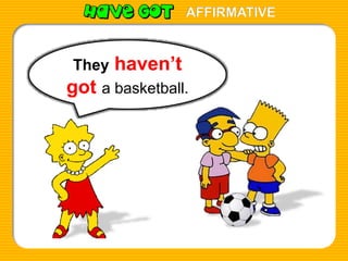 AFFIRMATIVE
They haven’t
got a basketball.
 