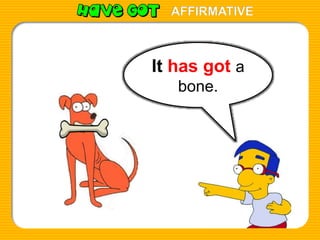 AFFIRMATIVE
It has got a
bone.
 