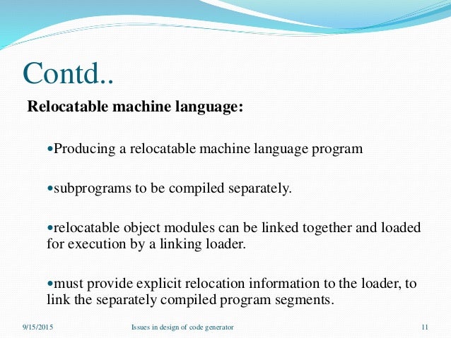 code generation issues in compiler design code generation issues in compiler design
