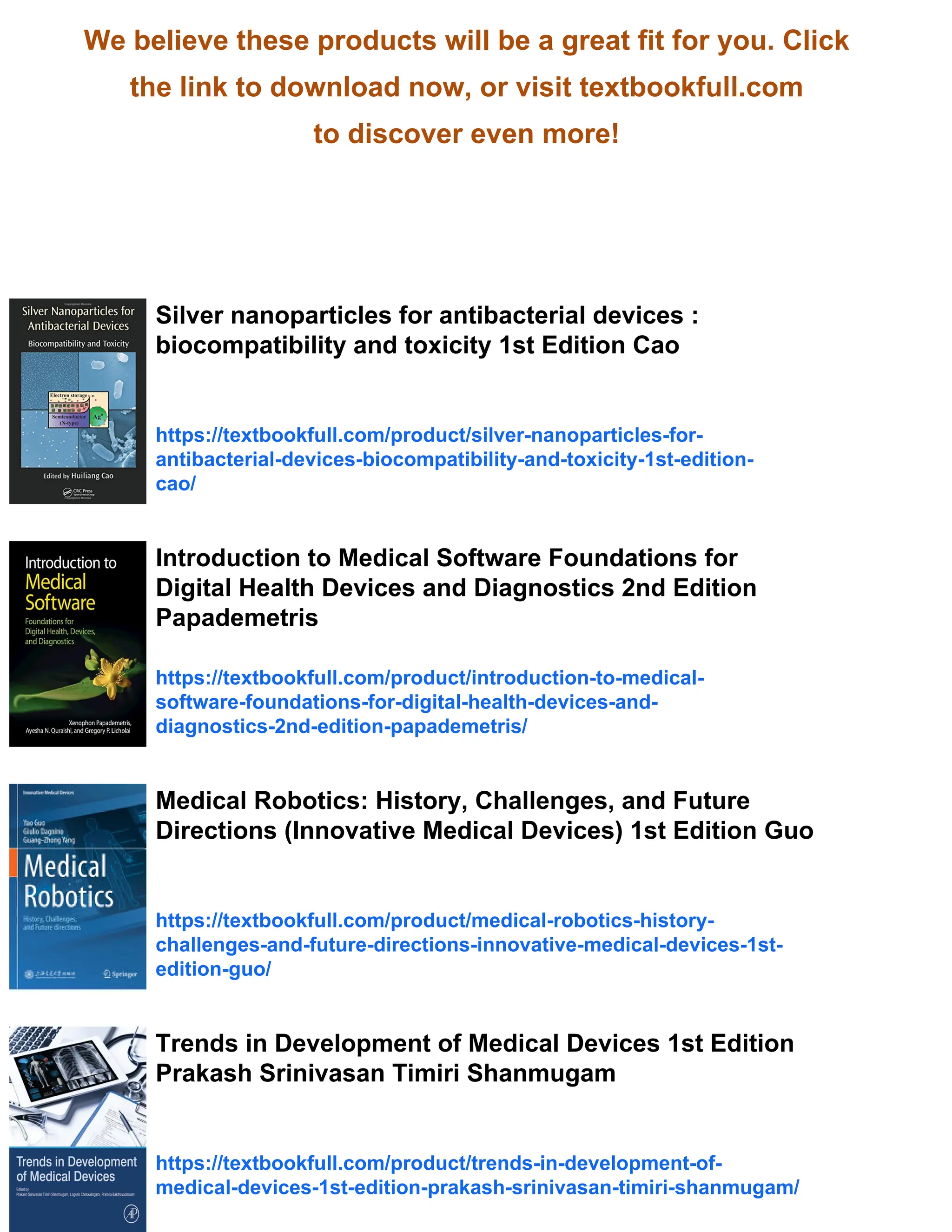 Biocompatibility and Performance of Medical Devices 2nd Edition ...